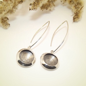 Lencse kivágva, női ezüst fülbevaló pár (EF.021) - Meska.hu