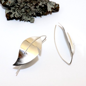 Toll, fényes és karcolt, női ezüst fülbevaló pár (EF.066) - ékszer - fülbevaló - lógó fülbevaló - Meska.hu