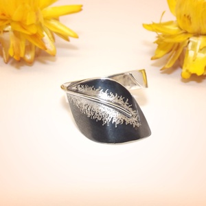 Levél antikolva, női ezüst gyűrű, 58-as méret (EGY.011), Ékszer, Gyűrű, Statement gyűrű, Ékszerkészítés, Ötvös, MESKA