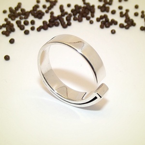 Visszahajtott, kicsi, szögletes, női ezüst gyűrű, állítható (EGY.073), Ékszer, Gyűrű, Statement gyűrű, Ékszerkészítés, Ötvös, MESKA