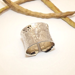 Homorú, kalapált, női ezüst gyűrű, 59-es méret, állítható (VHO.07), Ékszer, Gyűrű, Statement gyűrű, Ékszerkészítés, Ötvös, MESKA