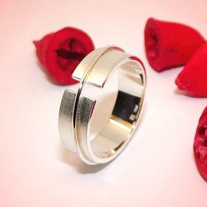 Karikagyűrű huzallal, ezüst gyűrű, 58-as méret (EGY.173), Ékszer, Gyűrű, Kerek gyűrű, Ékszerkészítés, Ötvös, MESKA