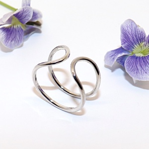 Hajlított huzal, női ezüst gyűrű, állítható (EGY.242) - ékszer - gyűrű - statement gyűrű - Meska.hu