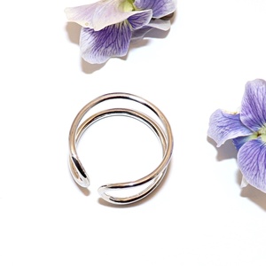 Hajlított huzal, női ezüst gyűrű, állítható (EGY.242) - ékszer - gyűrű - statement gyűrű - Meska.hu