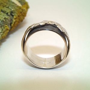 Dupla karika kalapálva, női ezüst gyűrű, 57-es méret (VDU.02) - ékszer - gyűrű - statement gyűrű - Meska.hu