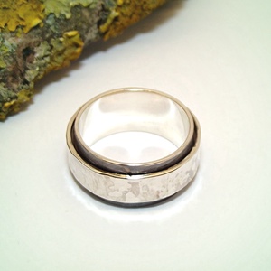 Dupla karika kalapálva, női ezüst gyűrű, 57-es méret (VDU.02) - ékszer - gyűrű - statement gyűrű - Meska.hu