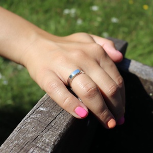 Visszahajtott, kicsi, szögletes, női ezüst gyűrű, állítható (EGY.073) - ékszer - gyűrű - statement gyűrű - Meska.hu