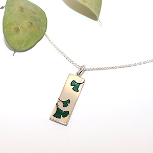 Ginkgo biloba, fényes, női ezüst nyaklánc, 45 cm (EGK.25), Ékszer, Nyaklánc, Medálos nyaklánc, Ékszerkészítés, Ötvös, MESKA
