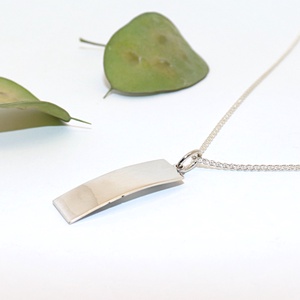 Ginkgo biloba, fényes, női ezüst nyaklánc, 45 cm (EGK.25) - ékszer - nyaklánc - medálos nyaklánc - Meska.hu