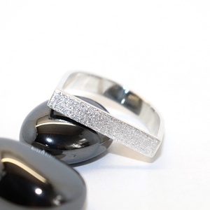 U alakú, mattírozott, női ezüst gyűrű (EGY.276), Ékszer, Gyűrű, Vékony gyűrű, Ékszerkészítés, Ötvös, MESKA