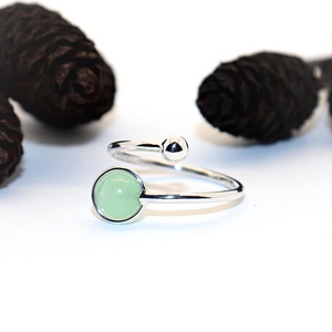 Jáde köves, női ezüst gyűrű, 56-os méret, állítható (EGY.292), Ékszer, Gyűrű, Statement gyűrű, Ékszerkészítés, Ötvös, MESKA