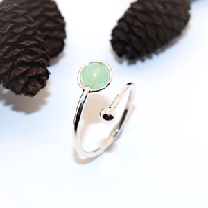 Jáde köves, női ezüst gyűrű, 56-os méret, állítható (EGY.292) - ékszer - gyűrű - statement gyűrű - Meska.hu