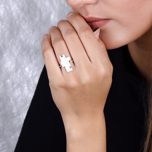 Kubista, női ezüst gyűrű, 58-as méret, állítható (EGY.040) - ékszer - gyűrű - statement gyűrű - Meska.hu