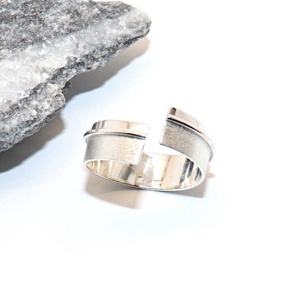 Karikagyűrű, matt és fényes, női ezüst gyűrű, 59-es méret, állítható (EGY.202), Ékszer, Gyűrű, Statement gyűrű, Ékszerkészítés, Ötvös, MESKA