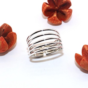 Huzal, női ezüst gyűrű, 63-as méret, állítható (EGY.155) - ékszer - gyűrű - statement gyűrű - Meska.hu