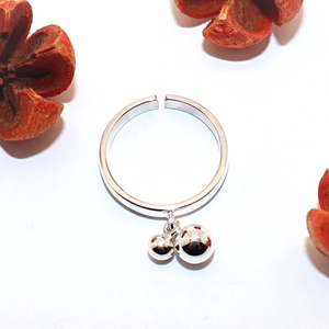 Mozgó golyós, női ezüst gyűrű, 56-os méret, állítható (EGY.192) - ékszer - gyűrű - kerek gyűrű - Meska.hu