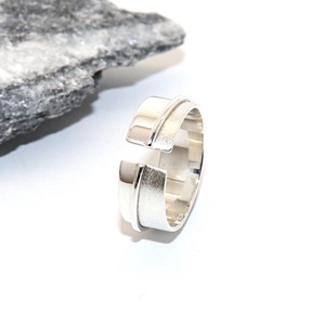 Matt és fényes, női ezüst gyűrű, 56-os méret, állítható (EGY.198) - Meska.hu