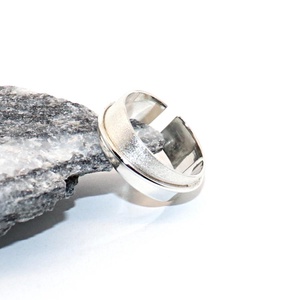 Matt és fényes, női ezüst gyűrű, 56-os méret, állítható (EGY.198) - ékszer - gyűrű - gyöngyös gyűrű - Meska.hu