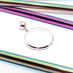 Karikagyűrű mozgó karcolt golyóval, női ezüst gyűrű, 61-es méret, állítható (EGY.228) - ékszer - gyűrű - kerek gyűrű - Meska.hu