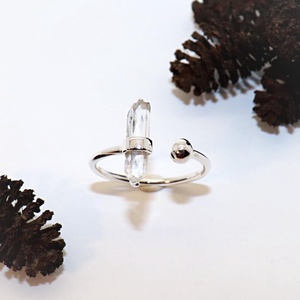 Hegyikristály, női ezüst gyűrű, 58-as méret, állítható (EGY.282) - Meska.hu