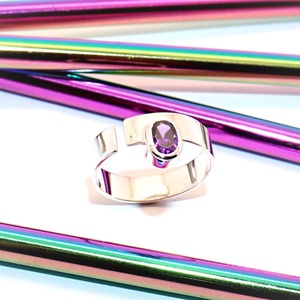 Lila cirkóniás, női ezüst gyűrű, állítható (EGY.289), Ékszer, Gyűrű, Statement gyűrű, Ékszerkészítés, Ötvös, MESKA