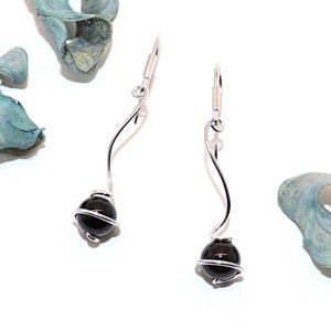 Ónixos, női ezüst fülbevaló pár (EF.007) - Meska.hu