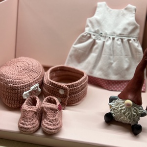 Waldorf baba rózsaszín ruha szett  - játék & sport - baba & babaház - babaruha, babakellék - Meska.hu