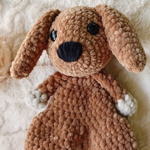 Mangó - horgolt szundipajti kutyus / puha amigurumi plüss - játék & sport - plüssállat & játékfigura - kutya - Meska.hu