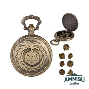 Bronz sárkány kocka körül mini fém kockaszett zsebóra tokban - játék & sport - szerepjáték - Meska.hu