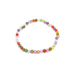 Cirkon fazettált vegyes golyó karkötő 4mm, Ékszer, Karkötő, Ásványkarkötő, , MESKA