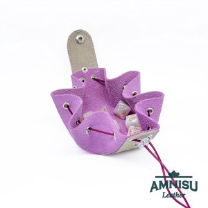 Szürke - világos lila bőr mini 2in1 szütyő és kockatálca N8014-4015 - játék & sport - táblajáték és kártyajáték - társasjátékok - dobókocka - Meska.hu