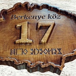 régi nagy Magyarország formájú házszámtábla fából faragva - otthon & életmód - ház & kert - házszám - Meska.hu