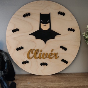 Szuperhős (Batman) névtábla , Otthon & Életmód, Babaszoba, gyerekszoba, Gyerek névtábla, Festészet, Fémmegmunkálás, MESKA
