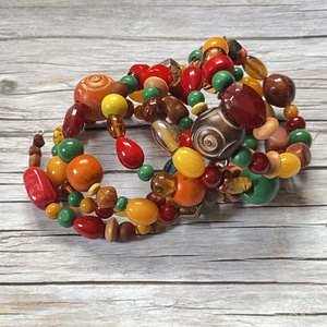 Évszakok kollekció: ŐSZ karkötő ásványokkal - ékszer - karkötő - gyöngyös karkötő - Meska.hu