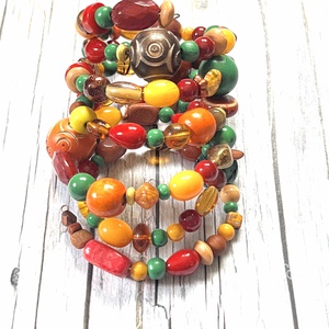 Évszakok kollekció: ŐSZ karkötő ásványokkal - ékszer - karkötő - gyöngyös karkötő - Meska.hu