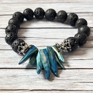 Víz karkötő - ékszer - karkötő - gyöngyös karkötő - Meska.hu