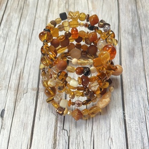 Bronz játékosság karkötő, Ékszer, Karkötő, Memóriadrótos karkötő, Ékszerkészítés, Gyöngyfűzés, gyöngyhímzés, MESKA