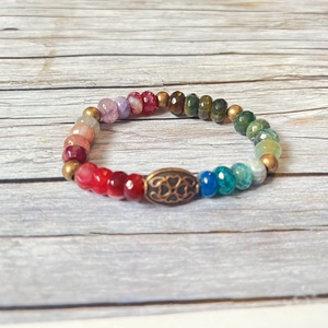 Sikk extra karkötő acháttal - ékszer - karkötő - gyöngyös karkötő - Meska.hu