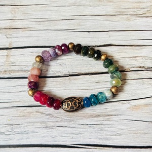 Sikk extra karkötő acháttal - ékszer - karkötő - gyöngyös karkötő - Meska.hu