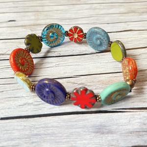 Hippi szerelem karkötő, Ékszer, Karkötő, Gyöngyös karkötő, Gyöngyfűzés, gyöngyhímzés, Ékszerkészítés, MESKA