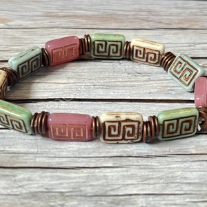 Pasztella romantika karkötő - ékszer - karkötő - gyöngyös karkötő - Meska.hu