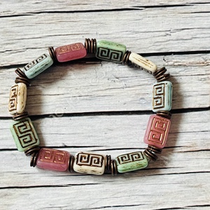 Pasztella romantika karkötő - ékszer - karkötő - gyöngyös karkötő - Meska.hu