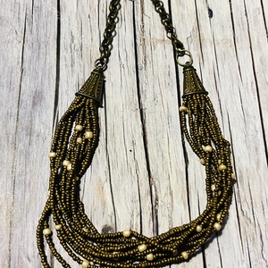 Bronz buli nyakék - ékszer - nyaklánc - gyöngyös nyaklánc - Meska.hu