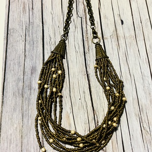 Bronz buli nyakék - ékszer - nyaklánc - gyöngyös nyaklánc - Meska.hu