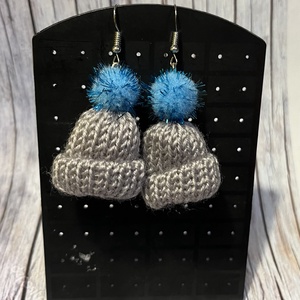 Téli sapka fülbevaló, Ékszer, Fülbevaló, Lógó fülbevaló, Ékszerkészítés, Kötés, MESKA
