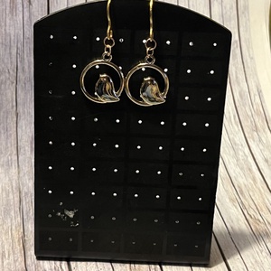 Téli madáretetés fülbevaló - ékszer - fülbevaló - lógó fülbevaló - Meska.hu