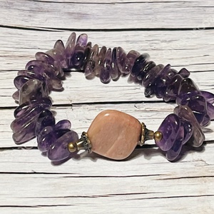 Meditáció karkötő ametiszttel -  - Meska.hu