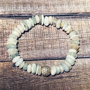 Tisztaság karkötő berillel és cirkon gyönggyel - ékszer - karkötő - ásványkarkötő - Meska.hu