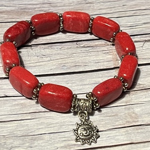 Tűző napsütés karkötő acháttal, Ékszer, Karkötő, Gyöngyös karkötő, Gyöngyfűzés, gyöngyhímzés, Ékszerkészítés, MESKA