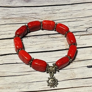 Tűző napsütés karkötő acháttal - ékszer - karkötő - gyöngyös karkötő - Meska.hu